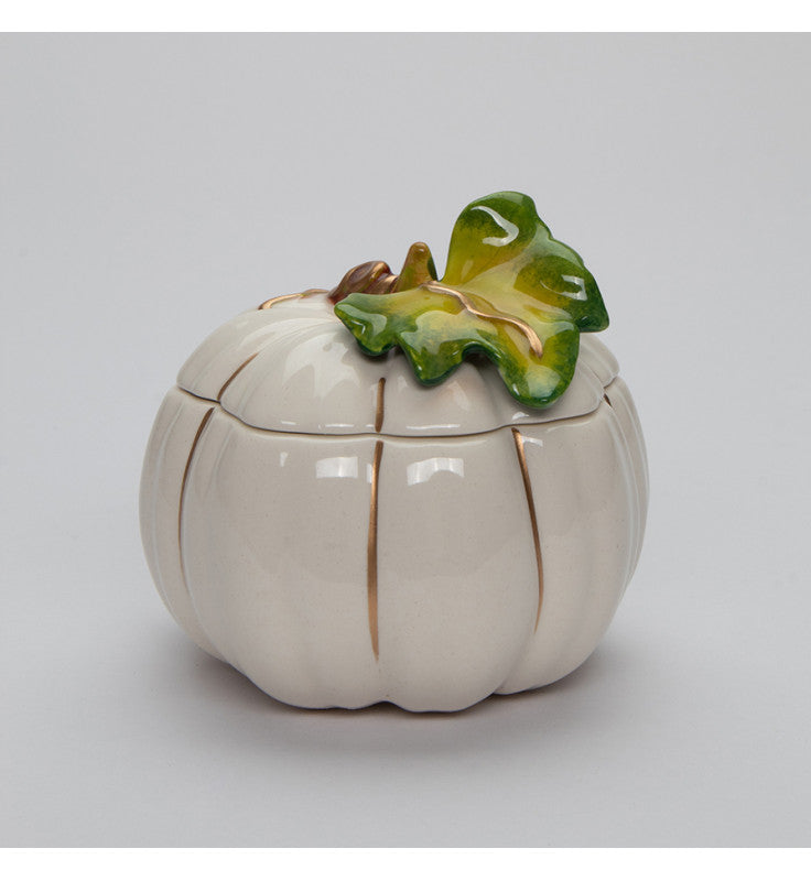 Ceramic White Pumpkin Candy Box - Small Size Home Décor Gift for Her Gift for Mom Kitchen Décor Fall Décor Thanksgiving