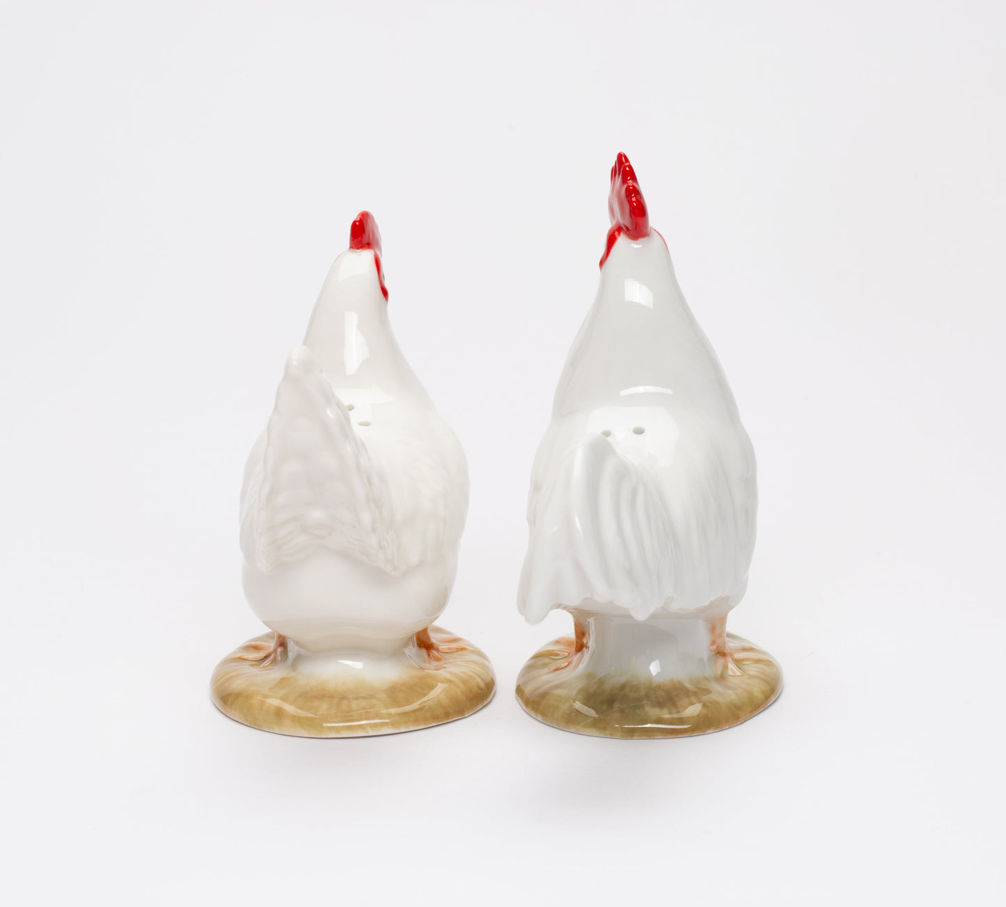 Ceramic White Rooster and Hen Salt and Pepper Shakers Gift for Her Mom Farmhouse Kitchen Décor Fall Décor Thanksgiving