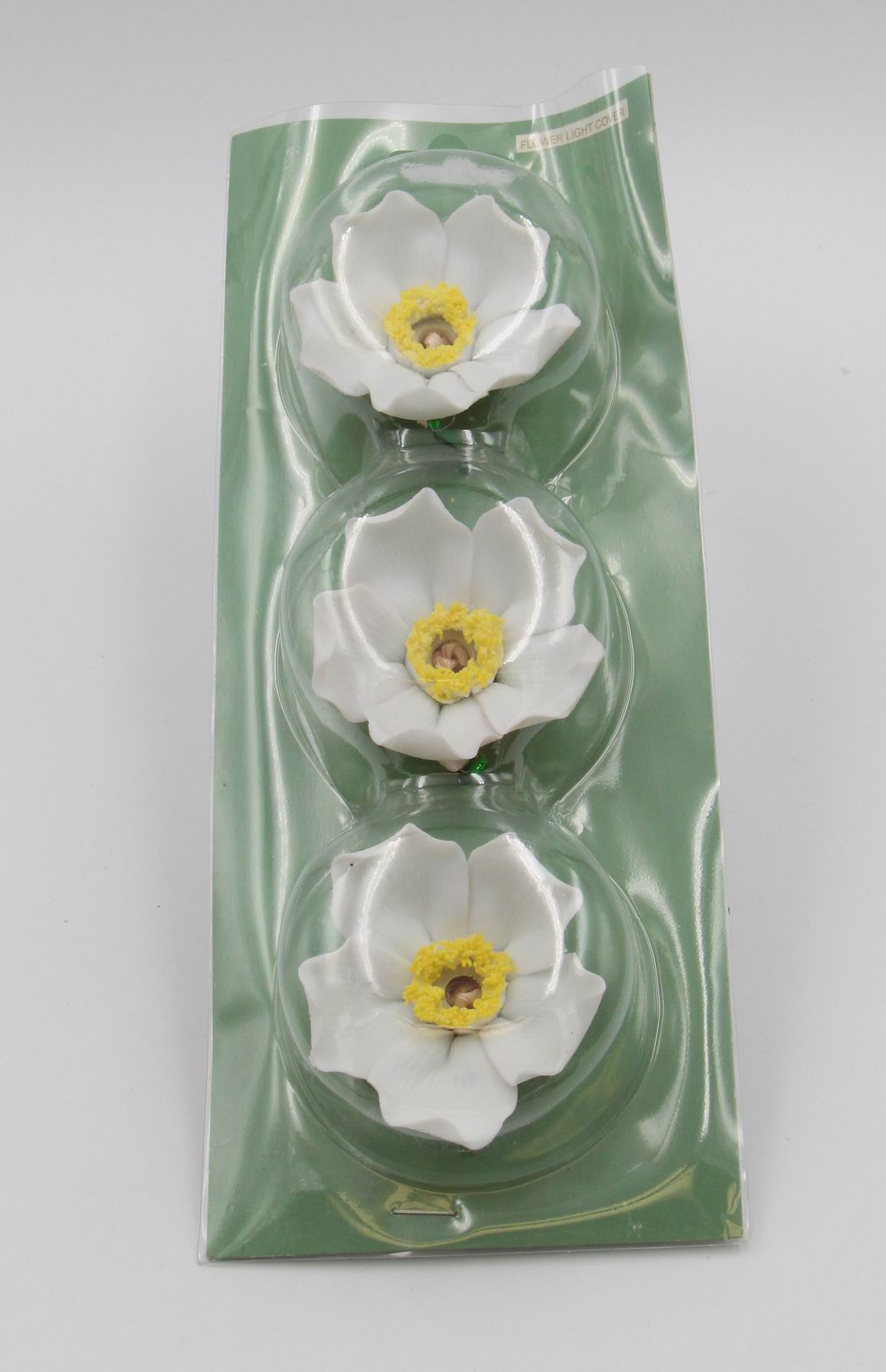Ceramic White Rose Flower Light Covers Wedding Decor Romantic Decor Christmas Decor Gift for Her Gift for Mom - Night