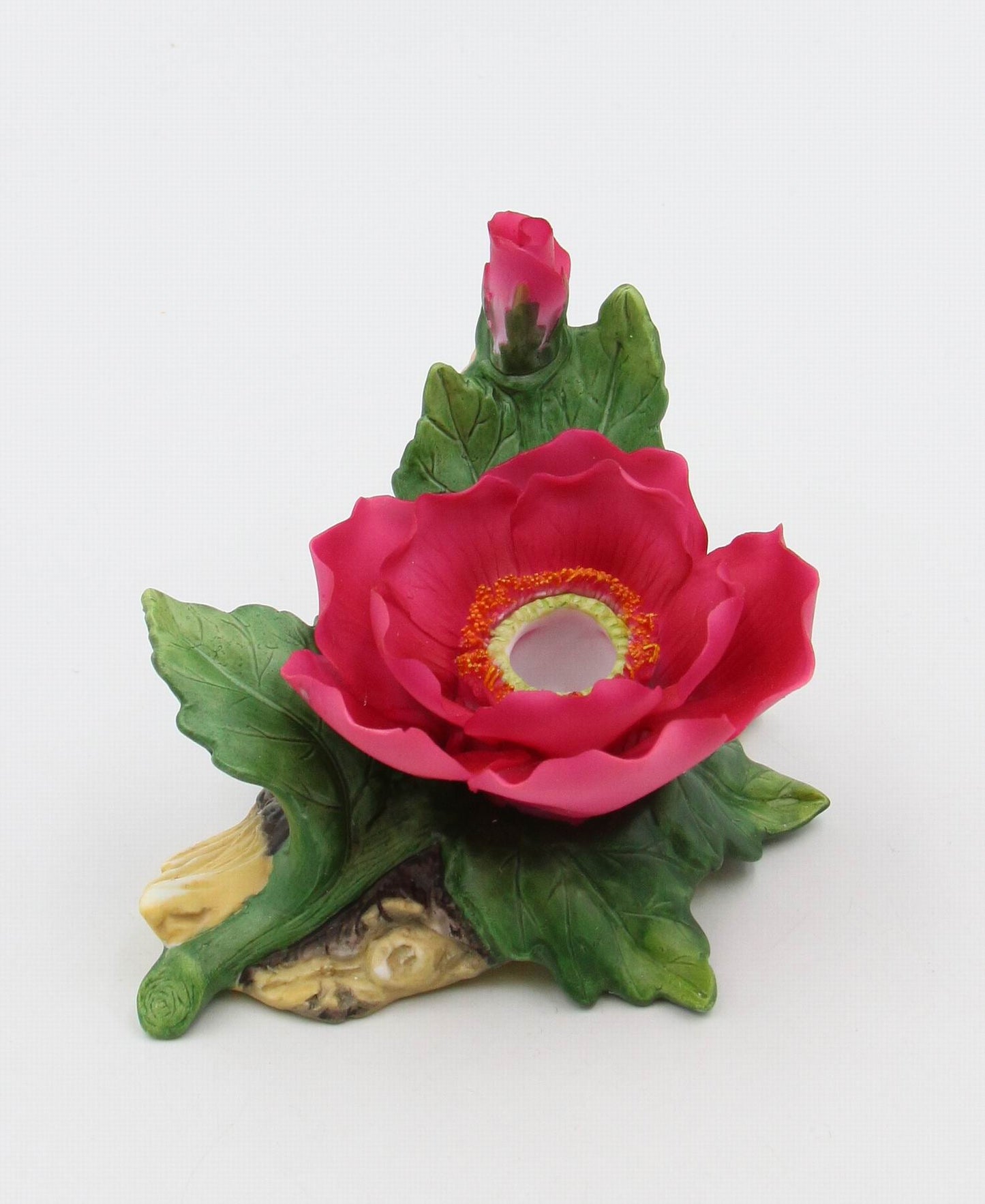 Ceramic Wildrose Flower Half Inch Tapper Candle Holder Home Décor Gift for Her Gift for Mom Nature Lover Gift - Candle