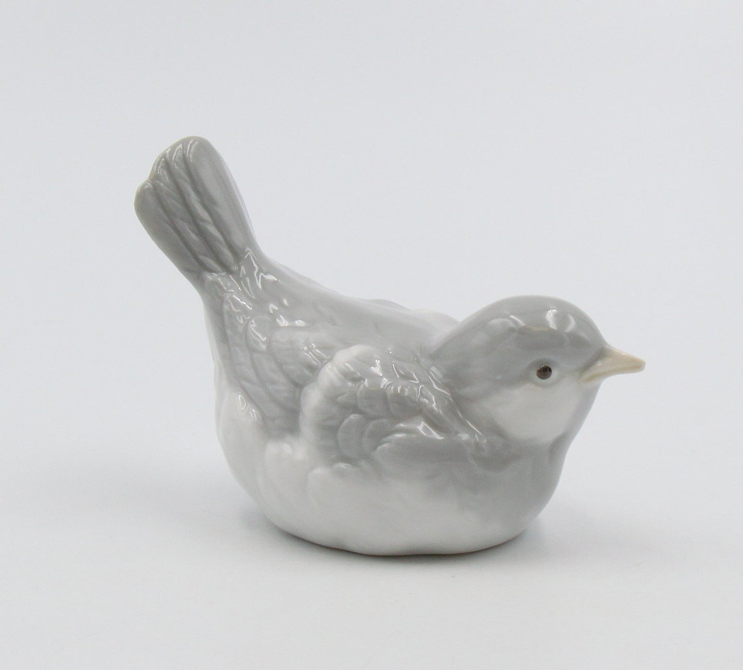 Ceramic Wings Closed Gray Bird Figurine Gift for Birdwatcher Gift for Her Gift for Mom Home Decor