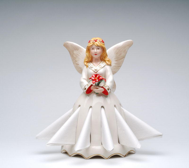 Ceramic Winter Fairy Napkin Holder Home Décor Gift for Her Gift for Mom Kitchen Décor Christmas Décor - Figurine