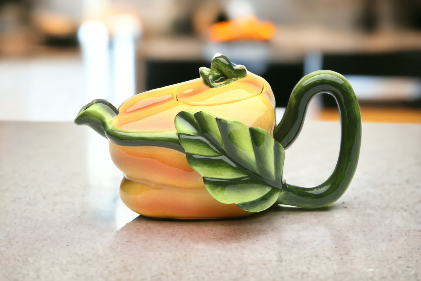 Ceramic Yellow Pepper Teapot Gift for Her Gift for Mom Tea Party Décor Café Décor Farmhouse Kitchen Décor - teapot