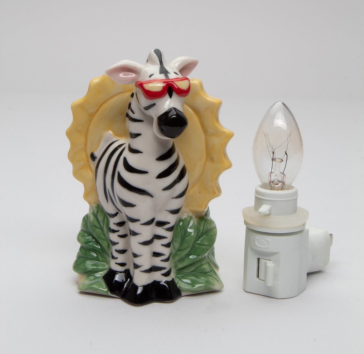 Ceramic Zebra Plug-In Nightlight Home Décor Nursery Room Décor Baby Registry Gift Gift for New Parents - Night Lights &