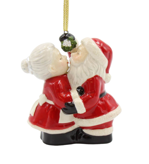Christmas Decor Santa And Mrs. Claus Kissing Ornament Home Décor Gift for Her Gift for Mom Kitchen Décor Christmas