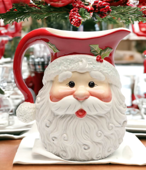 Christmas Decor Santa Claus Drink Pitcher Home Décor Gift for Her Gift for Mom Kitchen Décor Christmas Décor - pitcher