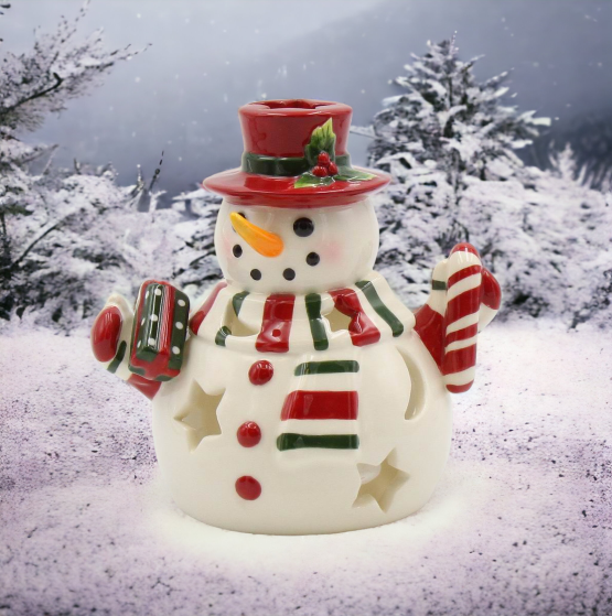Christmas Decor Snowman Tealight Candle Holder Home Décor Gift for Her Gift for Mom Kitchen Décor Christmas Décor