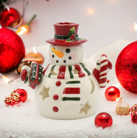 Christmas Decor Snowman Tealight Candle Holder Home Décor Gift for Her Gift for Mom Kitchen Décor Christmas Décor
