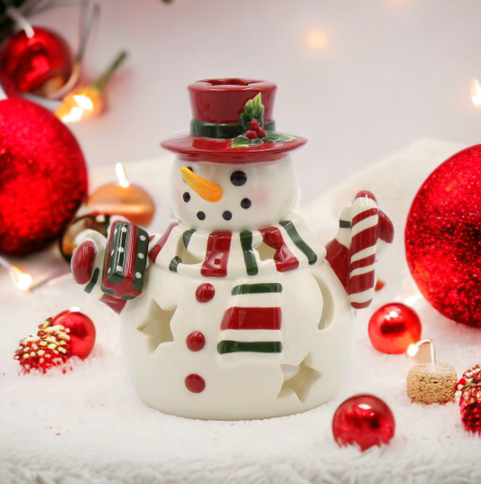 Christmas Decor Snowman Tealight Candle Holder Home Décor Gift for Her Gift for Mom Kitchen Décor Christmas Décor