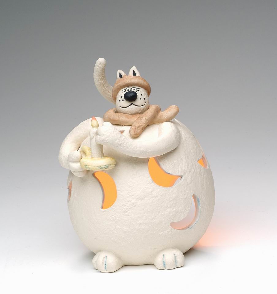 Clay Fat Cat Tealight Candle Holder Home Décor Gift for Her Gift for Mom Kitchen Décor Cat Lovers Gift Pet Loss Gift
