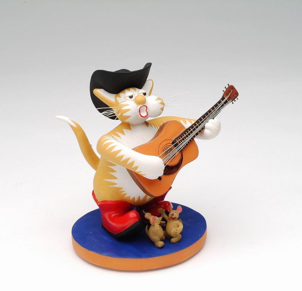Country Singer Cat Figurine Home Décor Gift for Her Gift for Mom Kitchen Décor Cat Lovers Gift Pet Loss Gift - Figurine