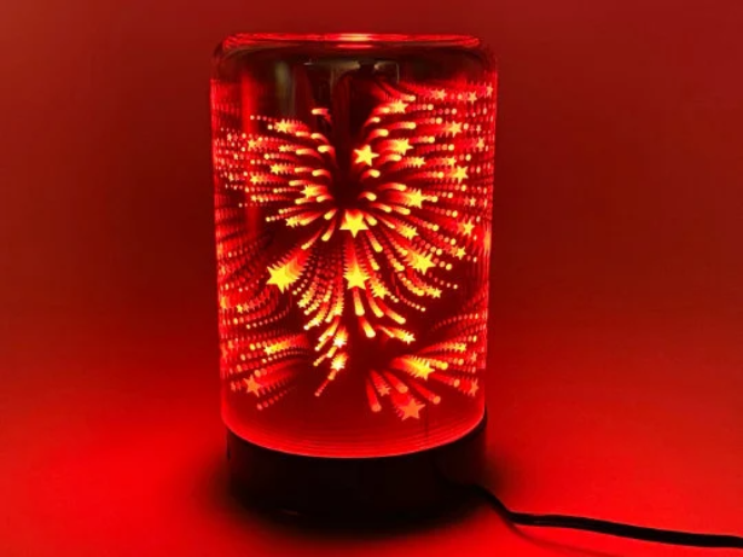 Diffusers For Essential Oils 3D Glass Art -Fireworks- Oil Diffuser with Alternating Colors Bedroom Decor Gift for Her