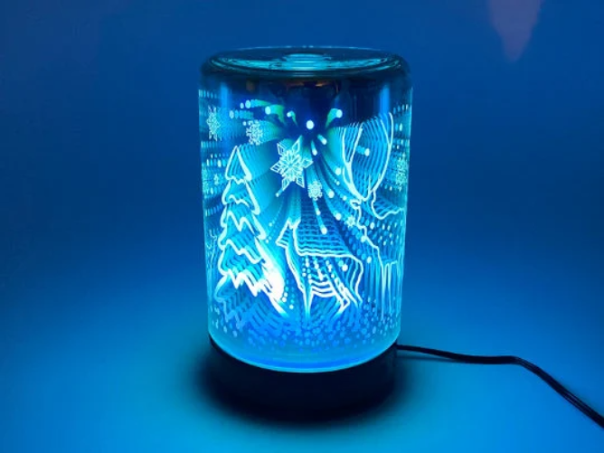 Diffusers For Essential Oils 3D Glass Art -Winter- Oil Diffuser with Alternating Colors Bedroom Decor Gift for Her