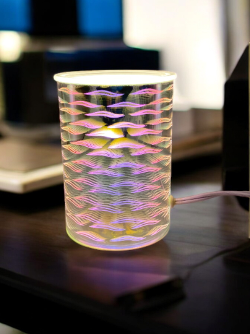 Electric Glass Tart Warmer with 3D Art-Waves Bedroom Decor Bathroom Decor Gift for Her - tart warmer