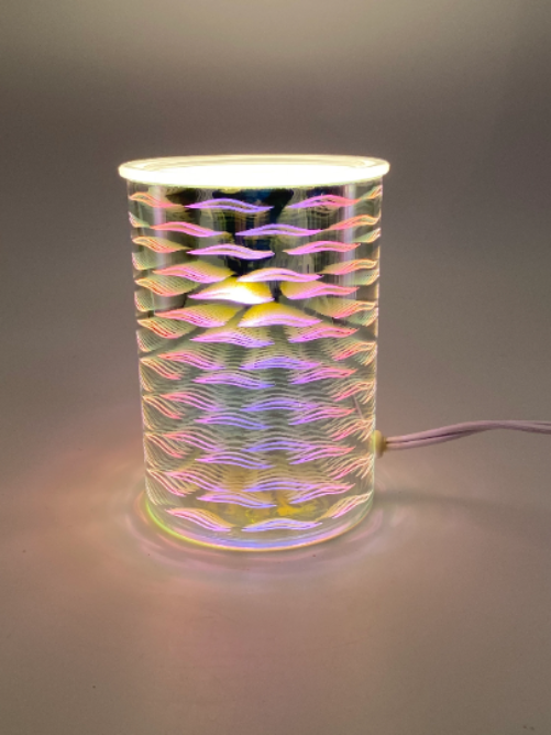 Electric Glass Tart Warmer with 3D Art-Waves Bedroom Decor Bathroom Decor Gift for Her - tart warmer