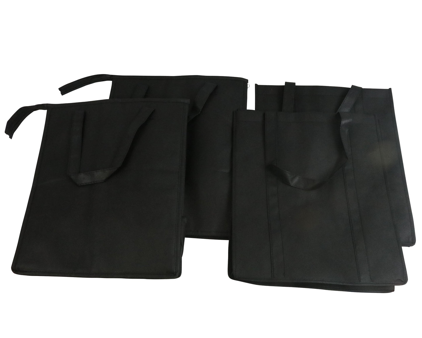 Environment Friendly Reusable Black Grocery Bags 2 Insulated 2 Non-Insulated (Set of 4) - Grocery Bags