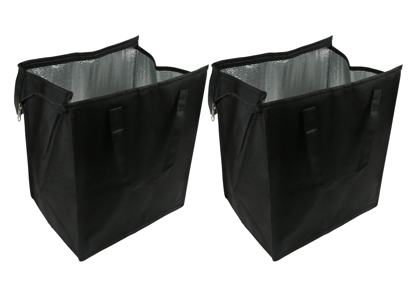 Environment Friendly Reusable Black Grocery Bags 2 Insulated 2 Non-Insulated (Set of 4) - Grocery Bags