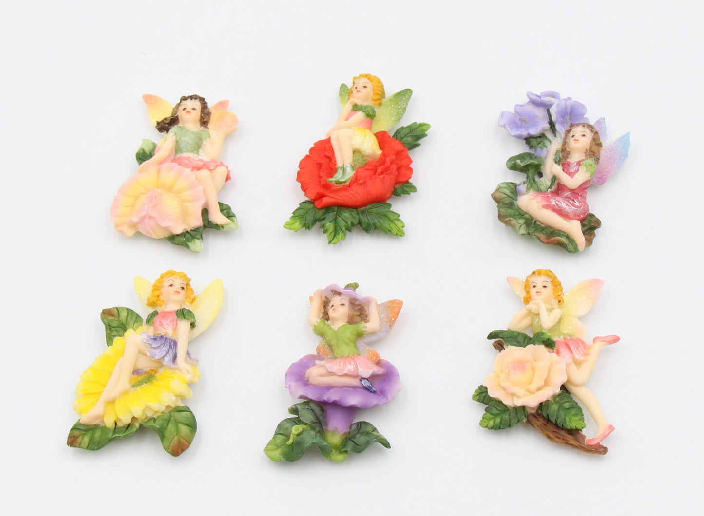 Fairies with Flowers Magnetic Decor-Set of 6 Refrigerator Decor Nature Lover Gift Gift for Her Gift for Daughter