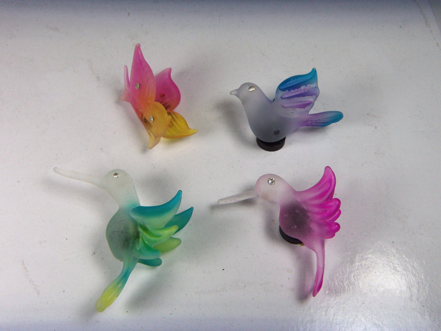 Glass Magnets of Hummingbirds Dove Butterfly (Set of 4) Birdwatcher Gift Gift for Her Gift for Mom Refrigerator Decor