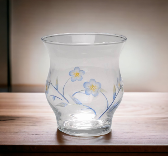 Glass Tealight Candle Holder with Hand Painted Flowers Home Décor Gift for Her Gift for Mom Kitchen Décor Bedroom Decor
