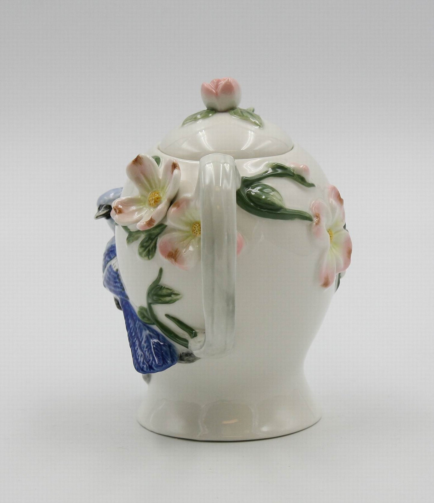 Hand Painted Ceramic Blue Jay Bird Teapot Gift for Her Gift for Mom Tea Party Décor Café Décor Farmhouse Décor Kitchen