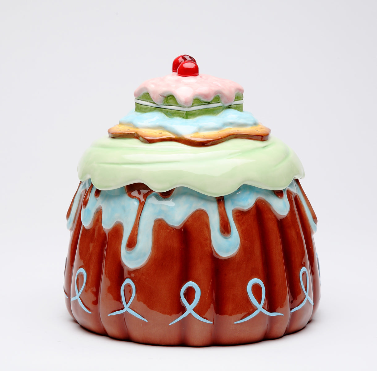 Hand Painted Ceramic Cake Cookie Jar Home Décor Gift for Her Gift for Mom Kitchen Décor Cafe Decor Bakery Decor