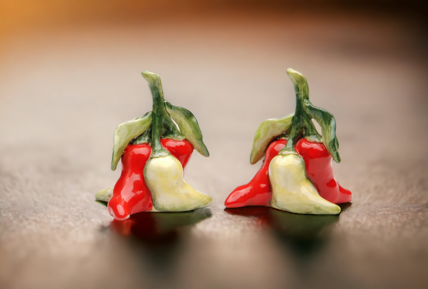 Hand Painted Ceramic Chili Salt & Pepper Shakers Home Décor Gift for Her Gift for Mom Kitchen Décor Farmhouse Décor