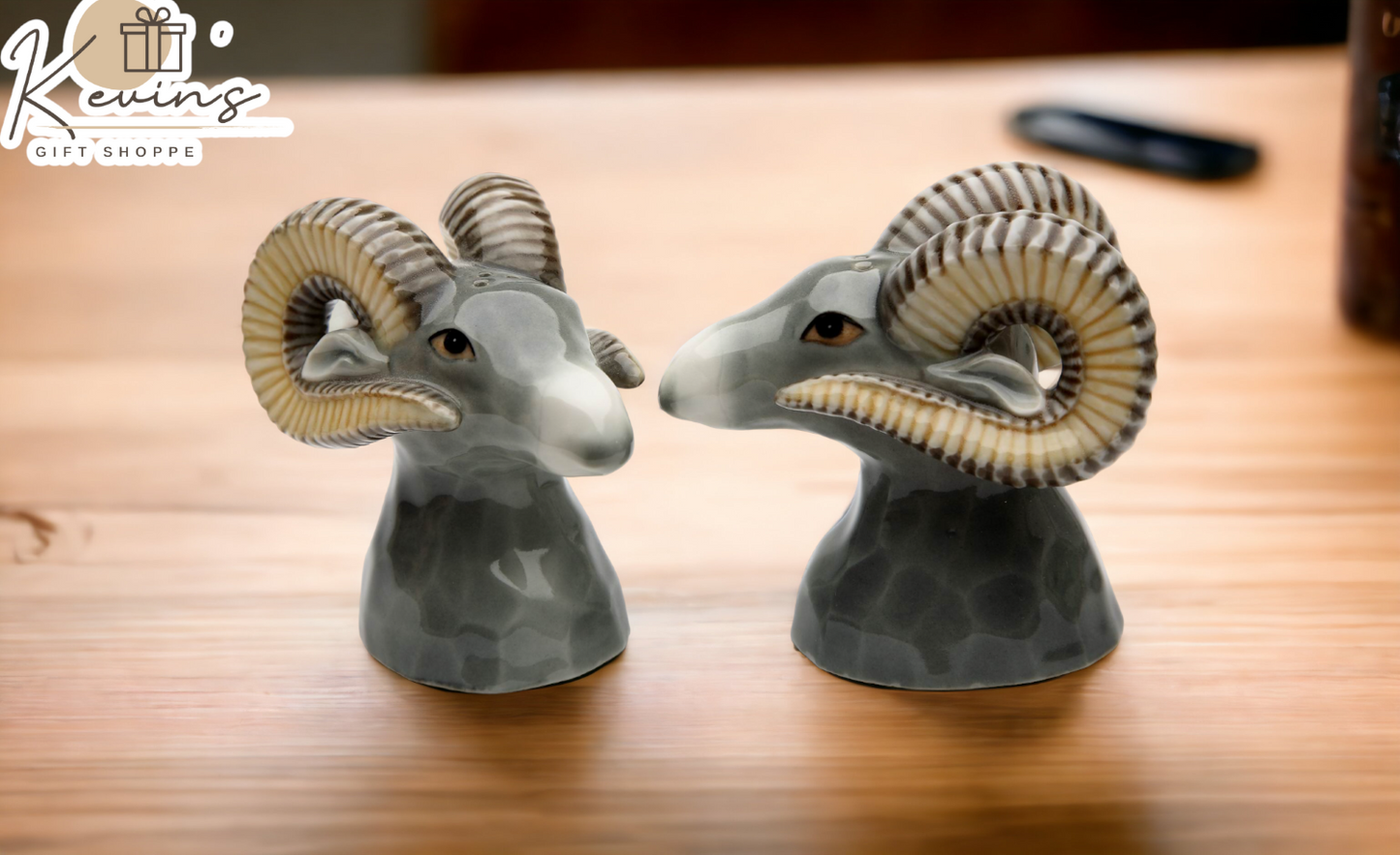 Hand Painted Ceramic Rams Salt & Pepper Shakers Home Décor Gift for Her Gift for Mom Kitchen Décor - Salt & Pepper