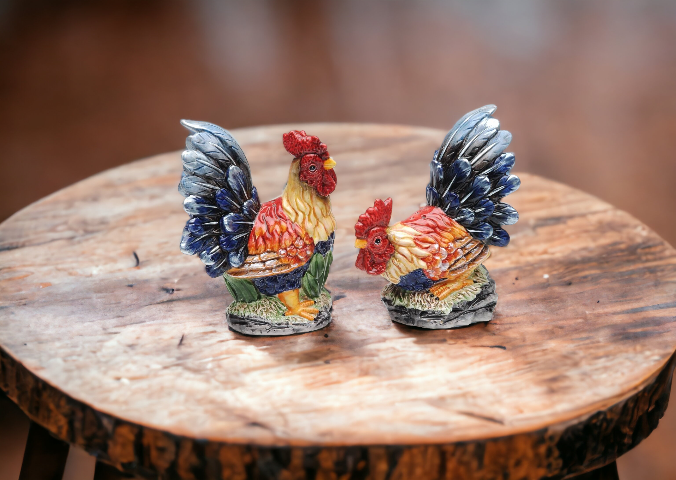 Hand Painted Ceramic Roosters Salt & Pepper Shakers Home Décor Gift for Her Gift for Mom Kitchen Décor Farmhouse Decor