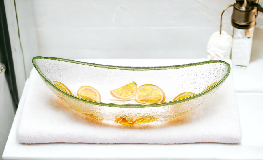 Hand painted glass lemon drop candy dish salad dish Home Décor Gift for Her Gift for Mom Vanity Décor Bedroom Decor