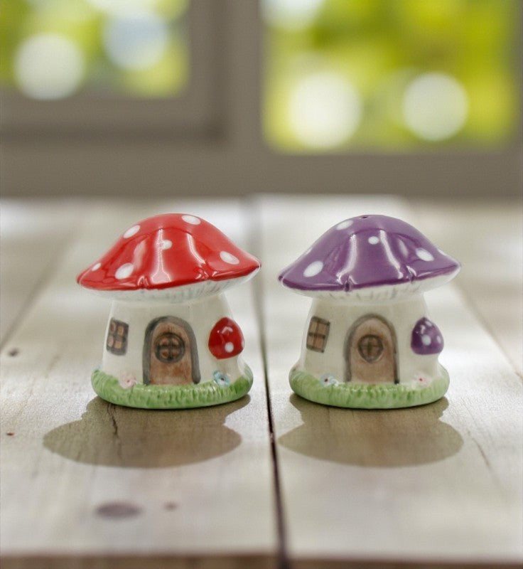 Magic Mushroom Sprinkles Ceramic Salt And Pepper Shakers Home Décor Gift for Her Gift for Mom Fairy Garden Decor - Salt