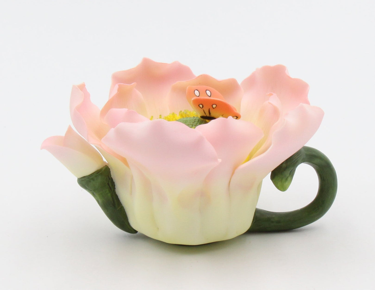 Mini Ceramic Wild Rose with Butterfly Teapot Figurine Gift for Her Gift for Mom Kitchen Décor Tea Party Décor Café