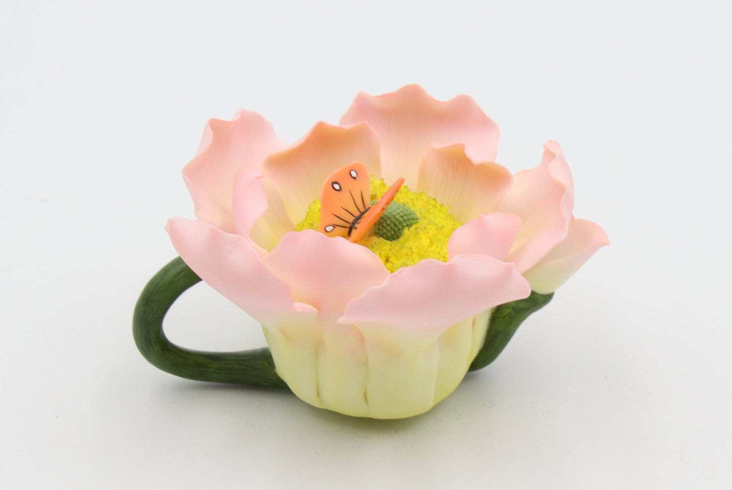 Mini Ceramic Wild Rose with Butterfly Teapot Figurine Gift for Her Gift for Mom Kitchen Décor Tea Party Décor Café