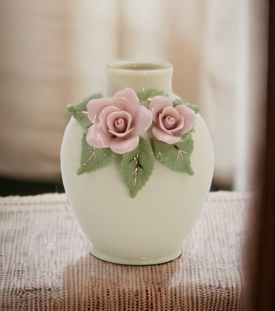 Mini Size Ceramic Rose Flowers Vase Home Décor Gift for Her Gift for Mom Spring Decor