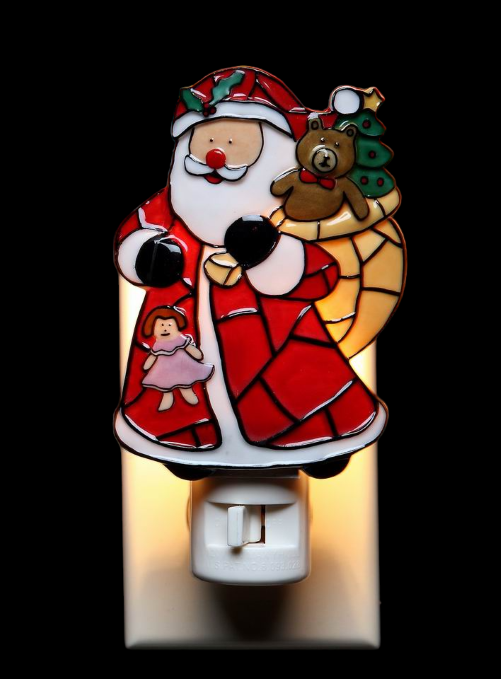 Mosaic Plug In Night Light - Santa With Gifts Home Décor Gift for Her Gift for Mom Kitchen Décor Christmas Décor