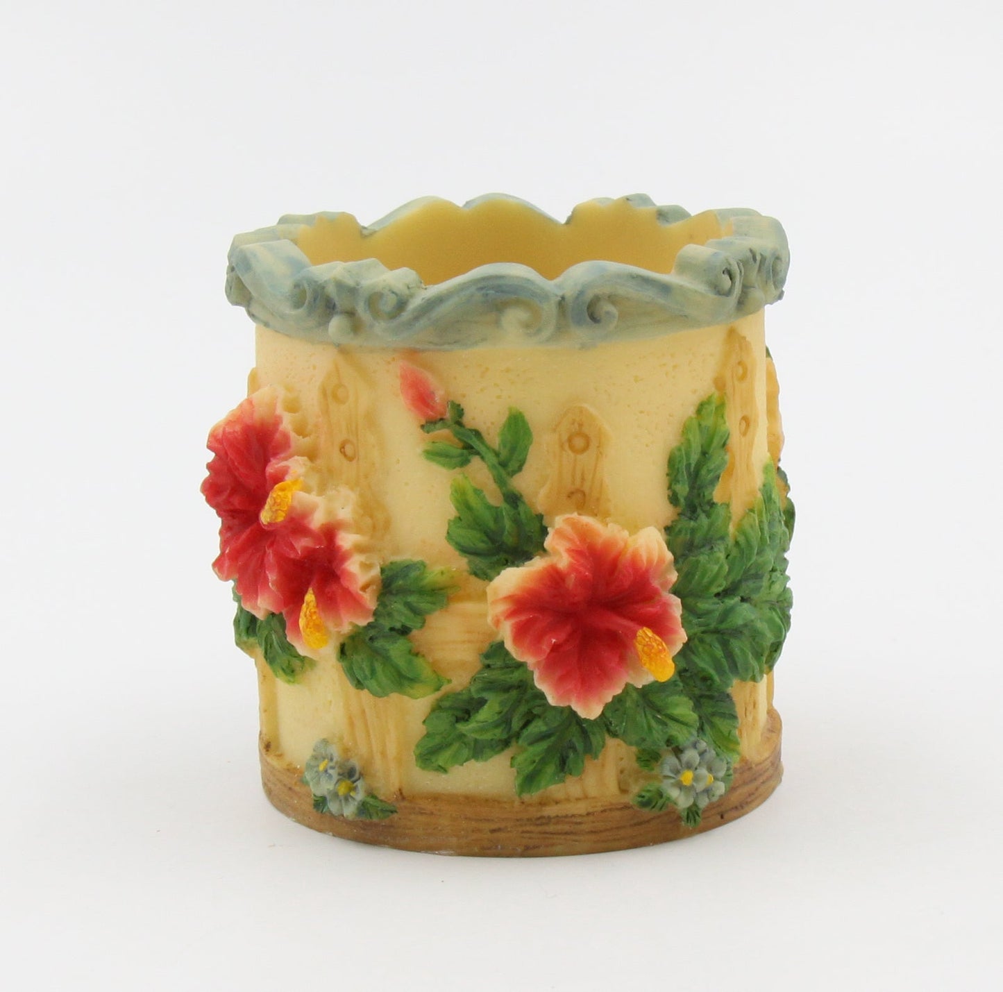 Polyresin Hummingbird with Hibiscus Flower Votive Candle Holder Birdwatcher Gift Gift for Her Gift for Mom Home Decor