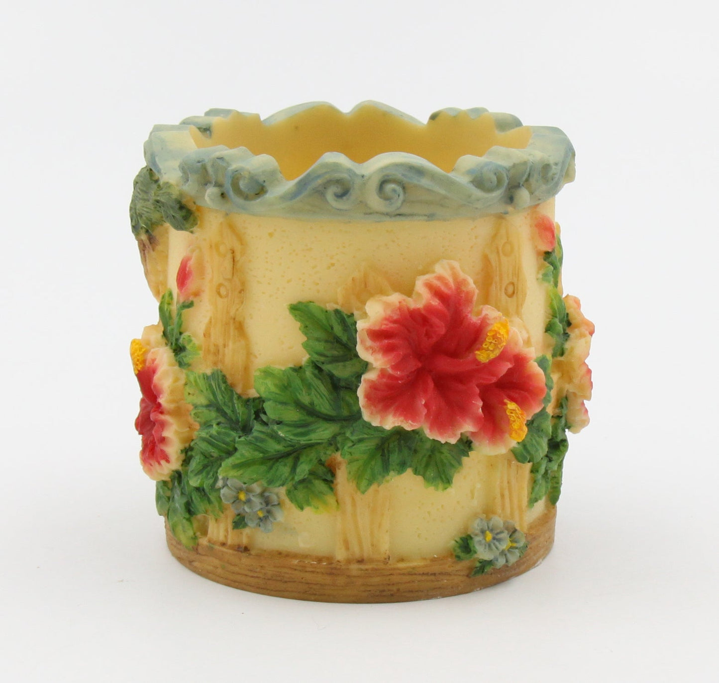Polyresin Hummingbird with Hibiscus Flower Votive Candle Holder Birdwatcher Gift Gift for Her Gift for Mom Home Decor