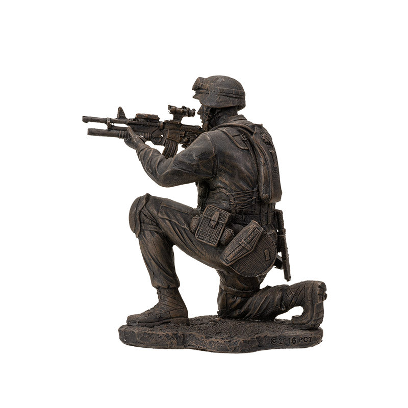 Polyresin Soldier in Combat Gift for Veteran Patriot Gift Military House Decor Gift for Him - Figurine