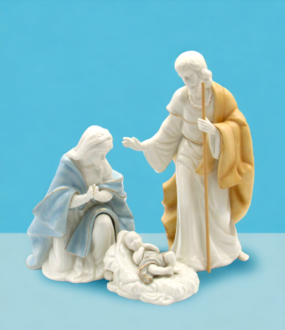 Porcelain Nativity Figurine Set Of 3 Home Décor Religious Décor Religious Gift Church Décor Baptism Gift - Figurines