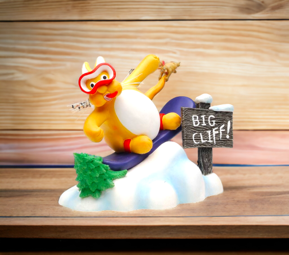 Snowboarding Cat Figurine Home Décor Gift for Kid Kids’ Room Decor Cat Lovers Gift Pet Loss Gift - Figurine