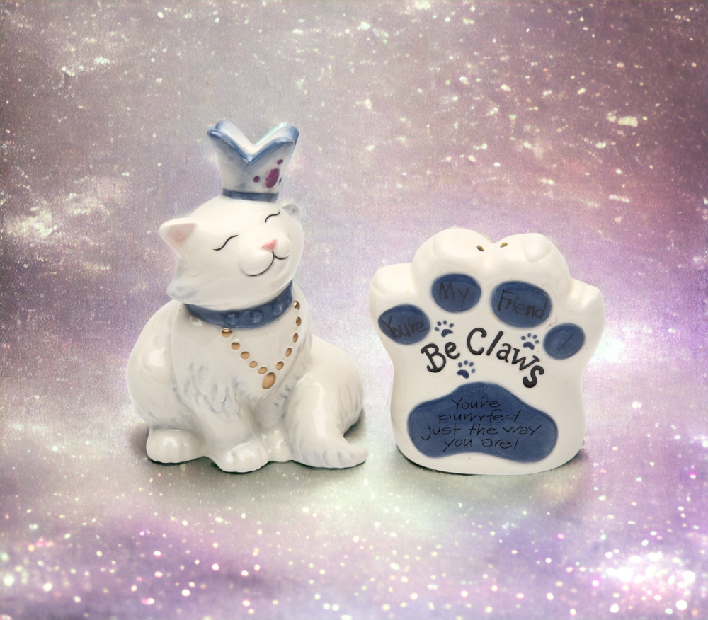You Are Perfect Just The Way You Are Ceramic Cat Salt & Pepper Home Décor Gift for Her Him Kitchen Décor Cat Lovers