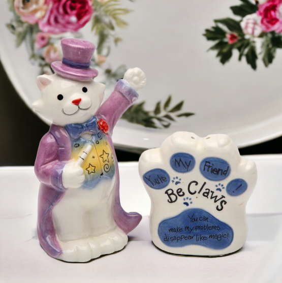 You Can Make Problems Disappear Ceramic Cat Salt & Pepper Gift for Her Gift for Mom Kitchen Décor Cat Lovers Gift Pet
