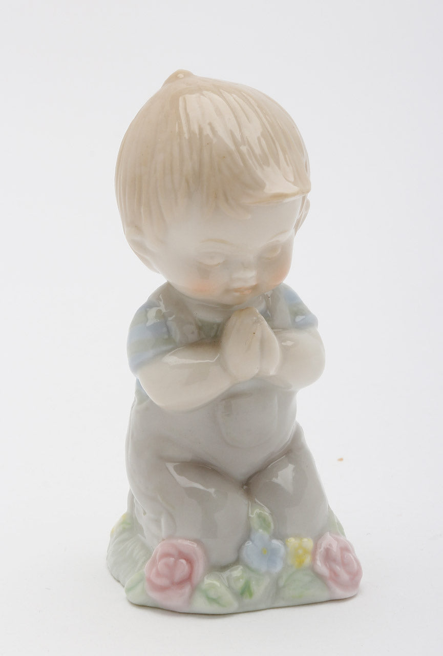 Ceramic Praying Boy Figurine, Religious Décor, Religious Gift, Church Décor, Baptism Gift