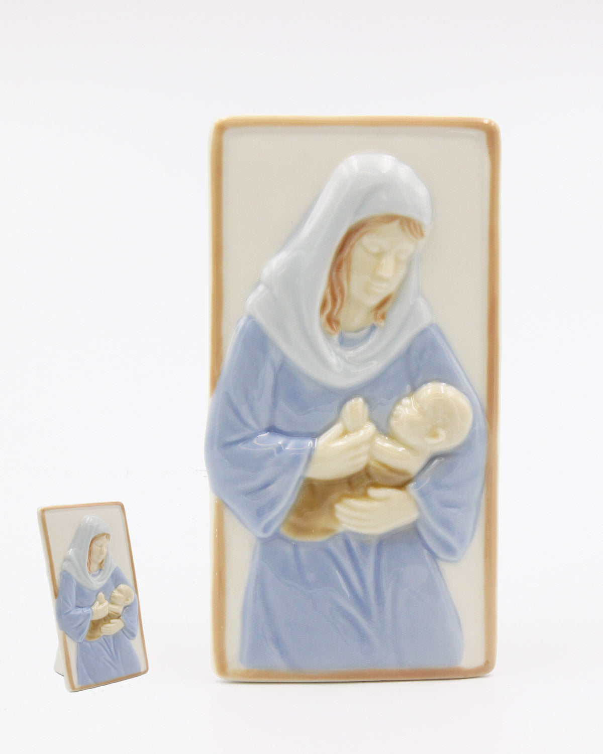 Ceramic Mary Holding Baby Jesus Figurine, Home Décor, Religious Décor, Religious Gift, Church Décor, Baptism Gift