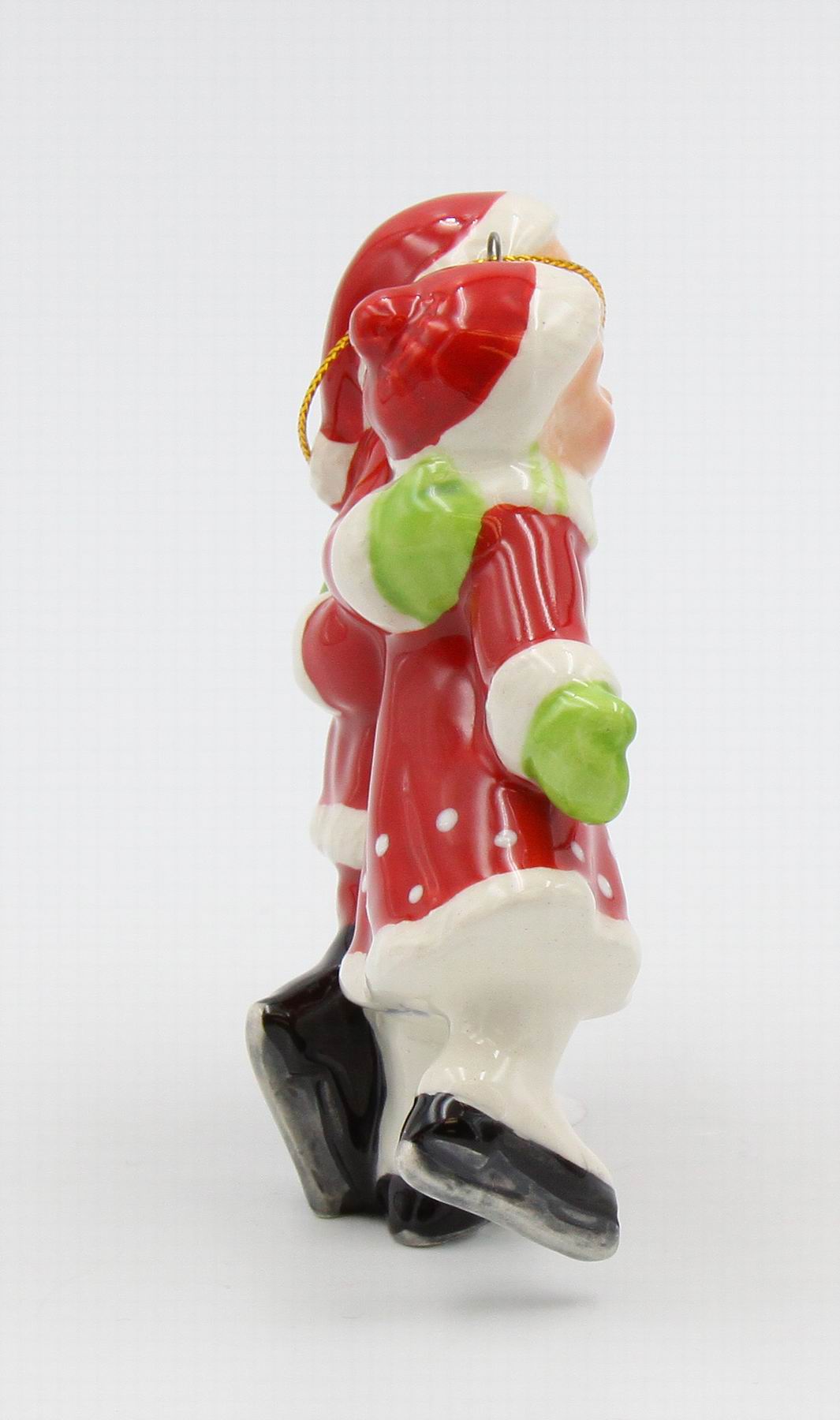 Ceramic Santa And Mrs. Claus Ice Skating Ornament, Home Décor, Gift for Her, Gift for Mom, Kitchen Décor, Christmas Décor