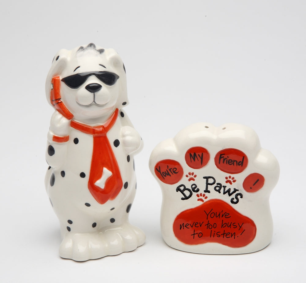 Be Paws - You're Never Too Busy To Listen Dalmation Dog Salt & Pepper - kevinsgiftshoppe
