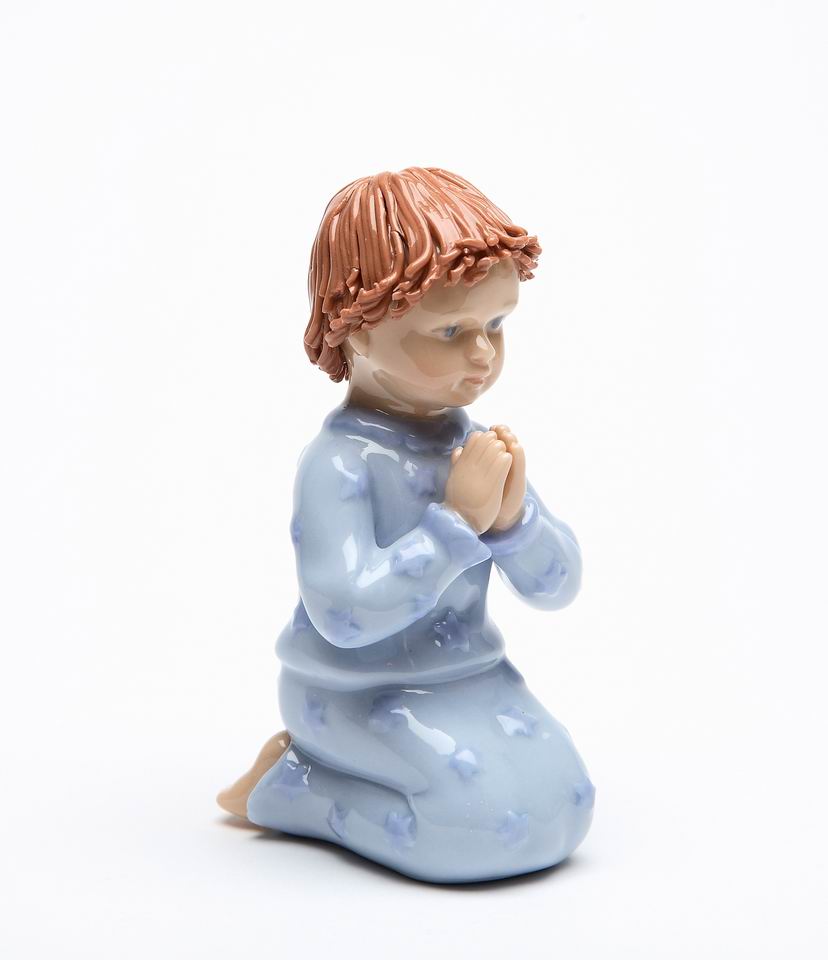 Ceramic Praying Boy Figurine, Religious Décor, Religious Gift, Church Décor, Church Gift, Baptism Gift