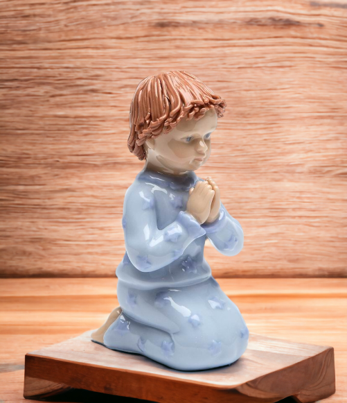 Ceramic Praying Boy Figurine, Religious Décor, Religious Gift, Church Décor, Church Gift, Baptism Gift