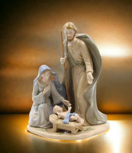 Ceramic Large Size Holy Family Nativity Figurine, Home Décor, Religious Décor, Religious Gift, Church Décor, Baptism Gift