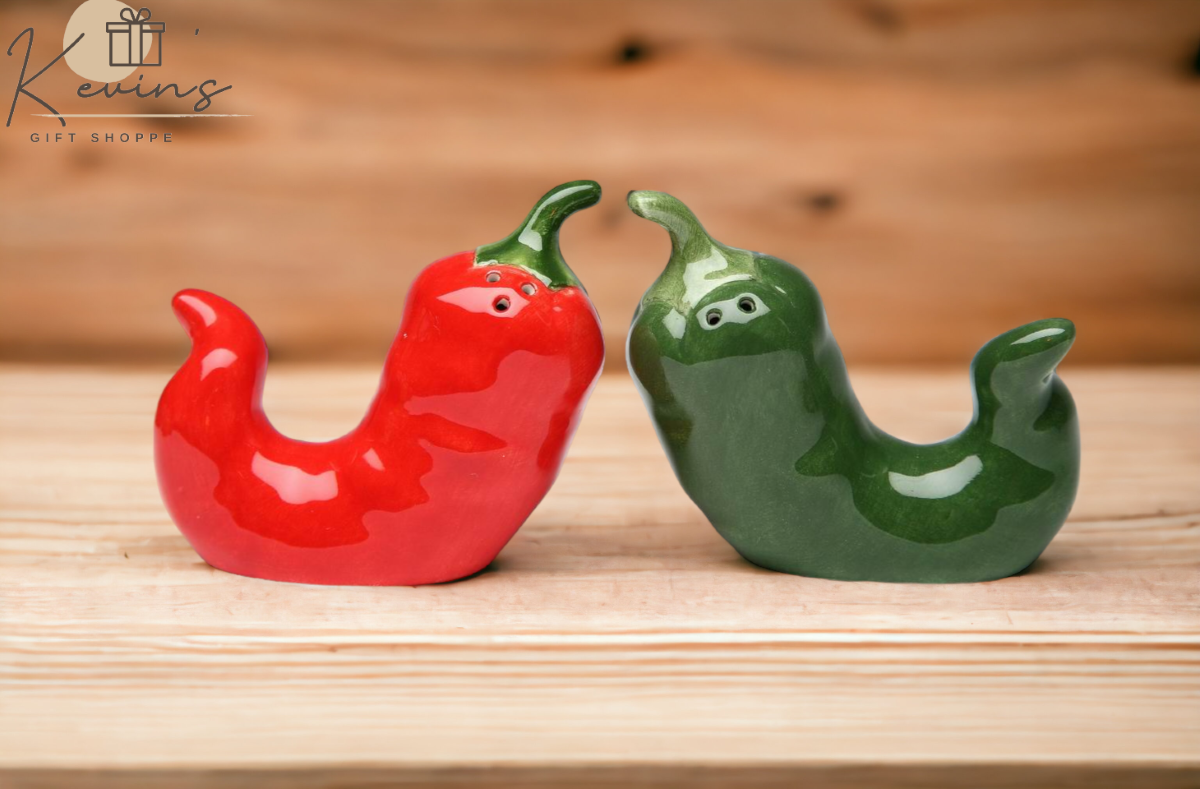 Ceramic Chili Pepper Shaped Salt & Pepper Shakers, Home Décor, Gift for Her, Gift for Mom, Kitchen Décor, Farmhouse Décor, Mexican Decor